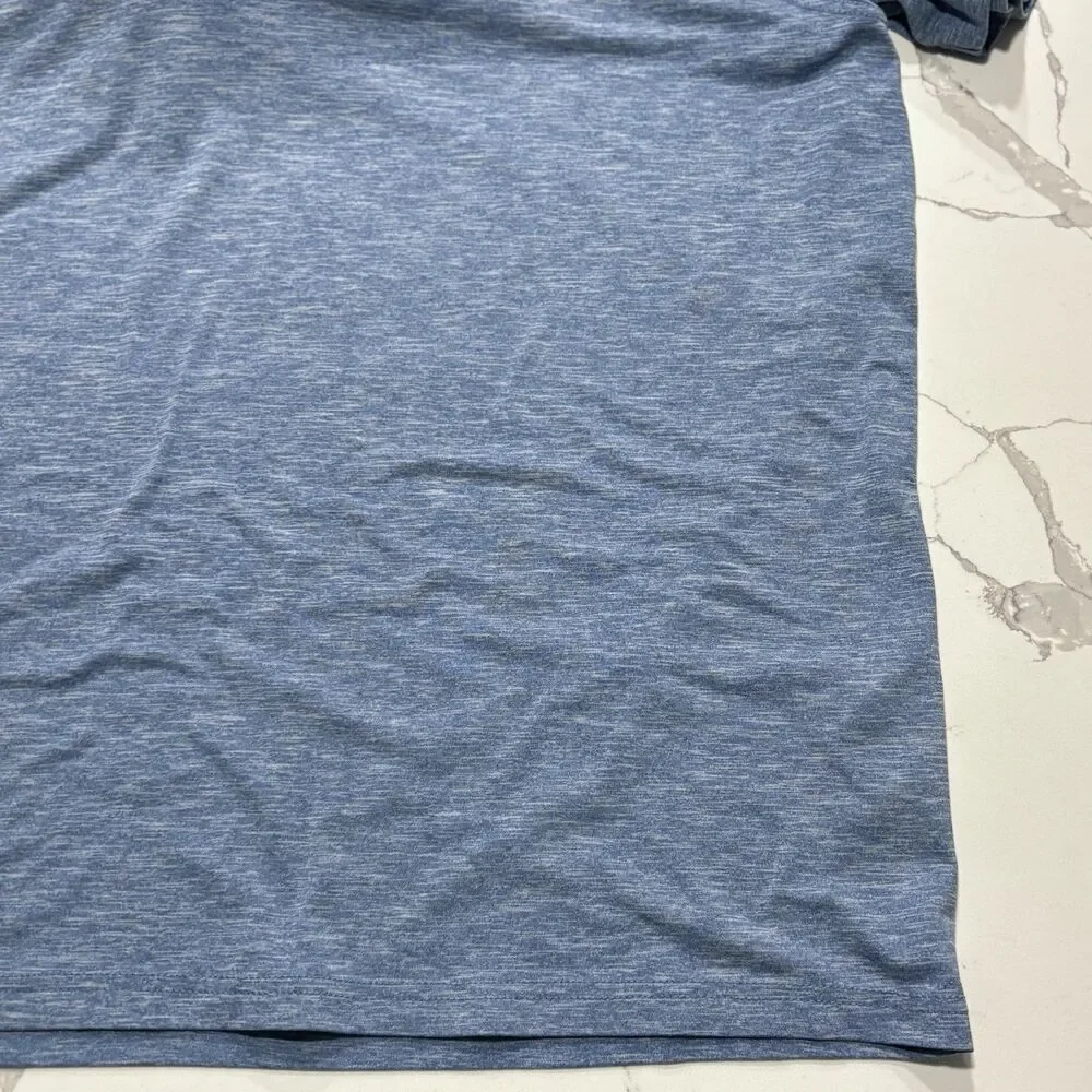 GH Bass & Co Men's Polo Shirt XXL Blue Heather Performance Stretch Short Sleeve